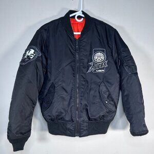 Avirex Heavy Bomber Jacket Men's Large Black MA-1 Twin Dragon Military Flight